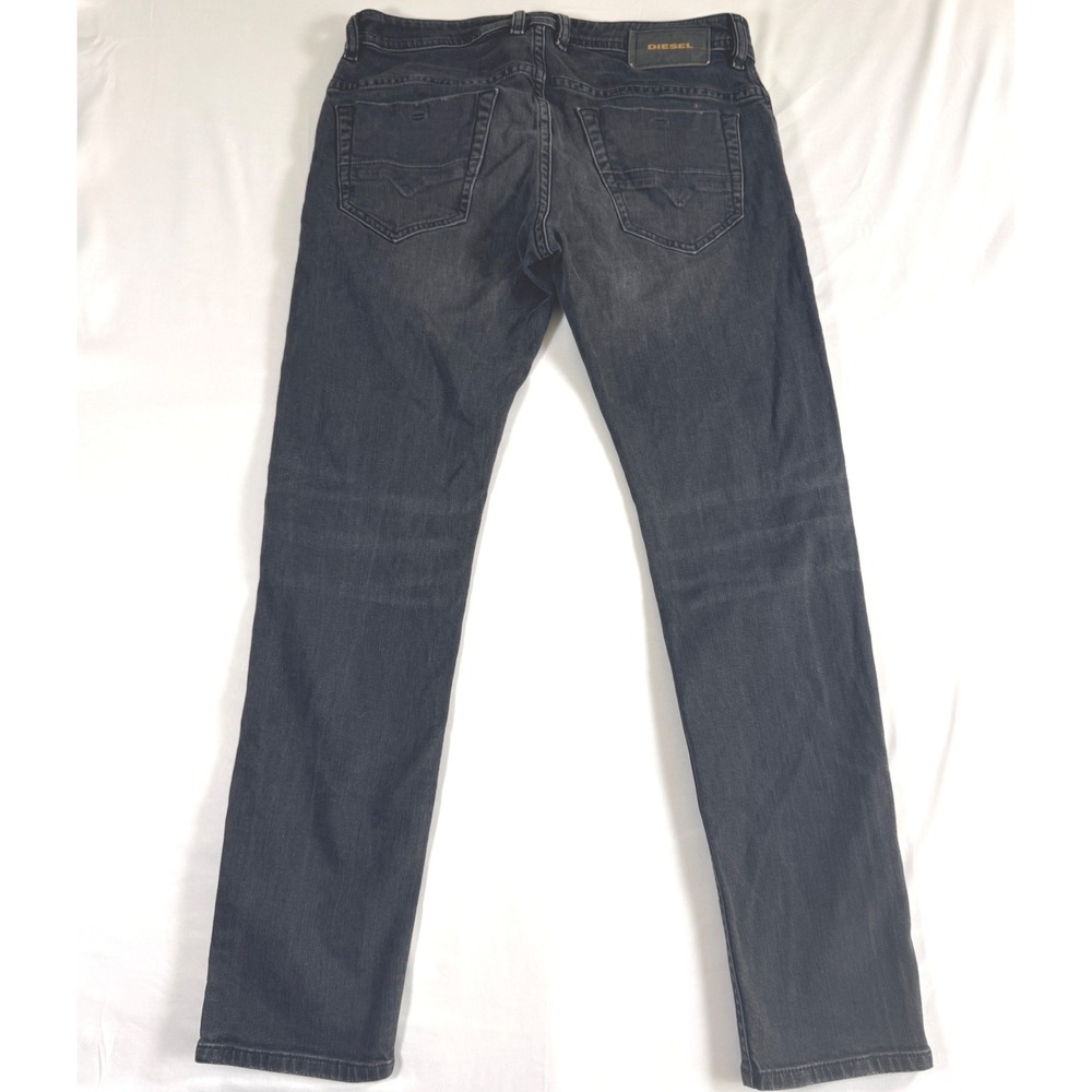 Diesel Thommer Slim Jeans Mens 30x29 Dark Gray Faded Stretch Denim - Picture 4 of 9